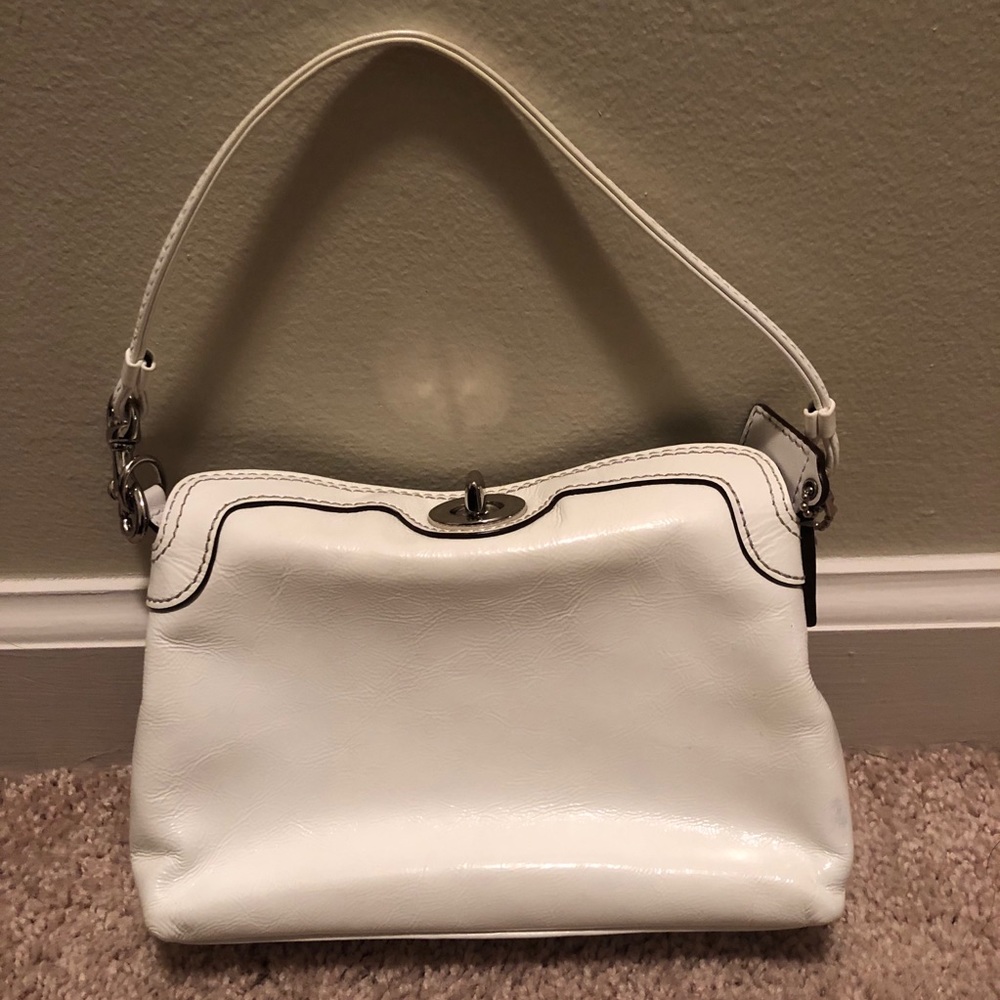 Coach Fold-over Wristlet Bag Purse White - Picture 2 of 15
